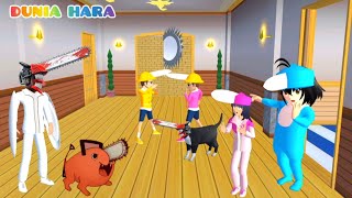 Pochita Anjing Chainsaw Man Ubah Yuta jadi Chainsawman 😱 Vs SpiralMan | Sakura School Simulator