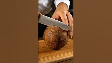 "ASMR" | Cutting a Fresh Coconut with Sharp Knife | Smooth & Satisfying ASMR