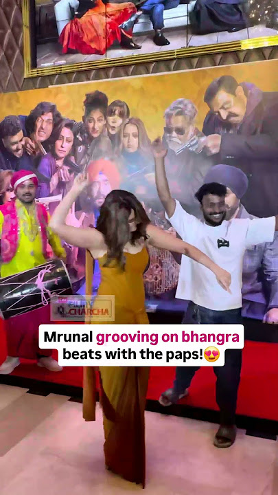 Mrunal thakur is dancing with the paps At son of sardar 2 trailer launch 😍 #mrunalthakur