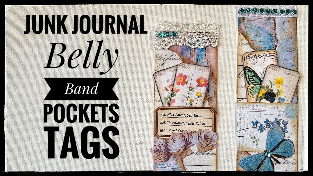 Junk Journal - Belly Band With Pocket And Tags