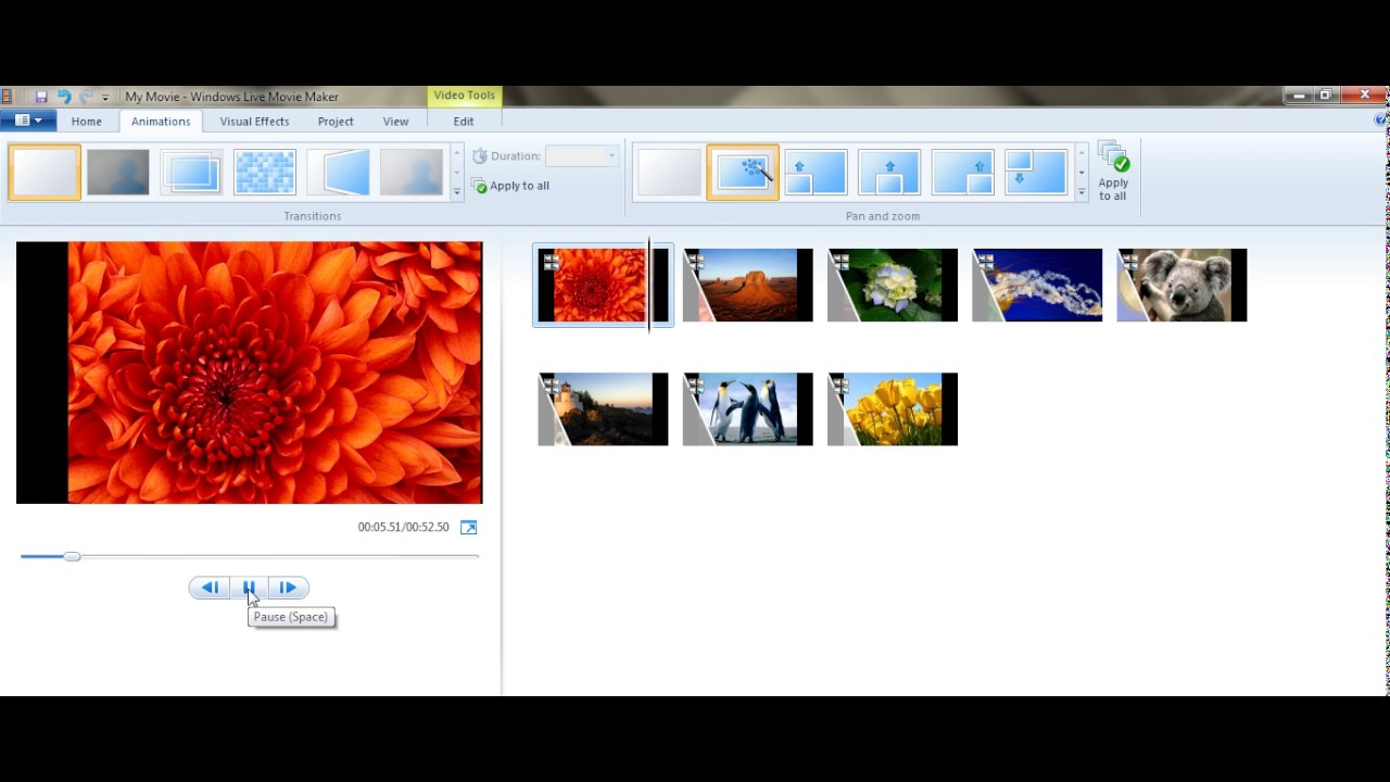 How to add animations in Windows Movie Maker - YouTube