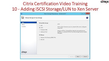 Citrix Certification Training - 10 Adding iSCSI Storage/LUN to Xen Server