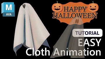 👻Spooky Ghost Animation in Maya | nCloth, Wrap Deform, Texturing & Rendering Tutorial #3d #tutorial