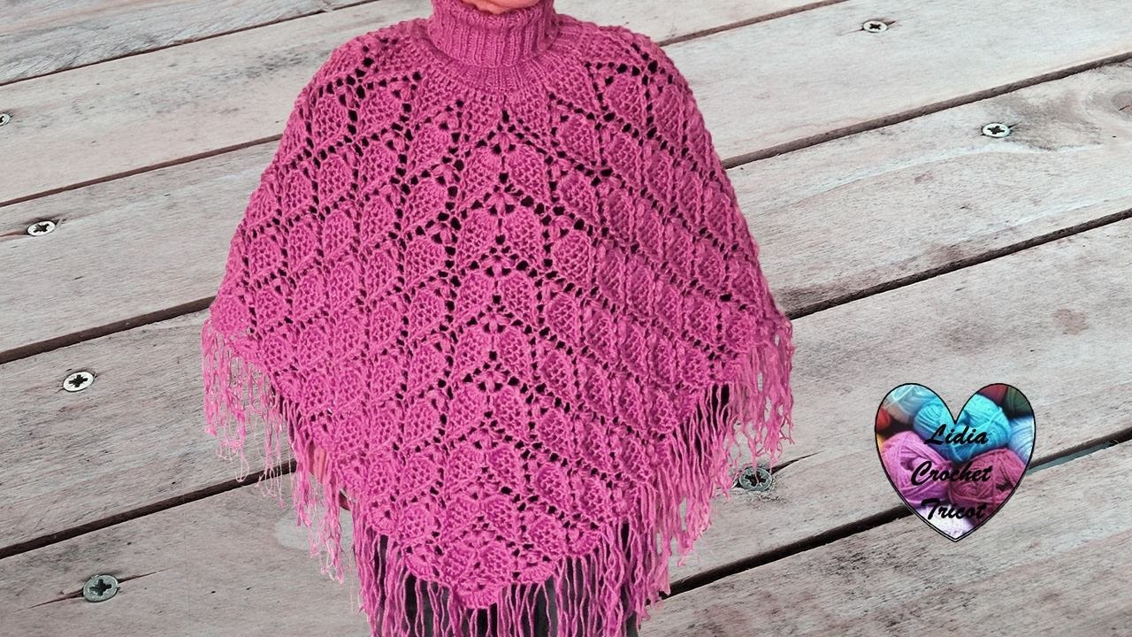 Woman leaves poncho crochet (english subtitles) - YouTube