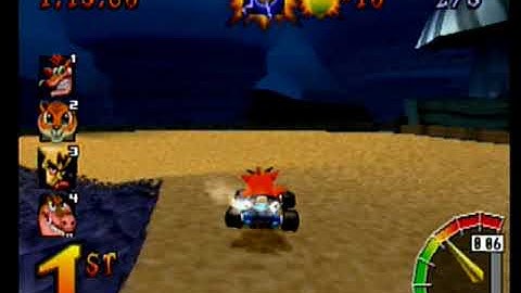 CTR Crash Team Racing: Arcade: Dragon Mines: Single: Easy: 5 Laps [Race Time] - Playstation 1