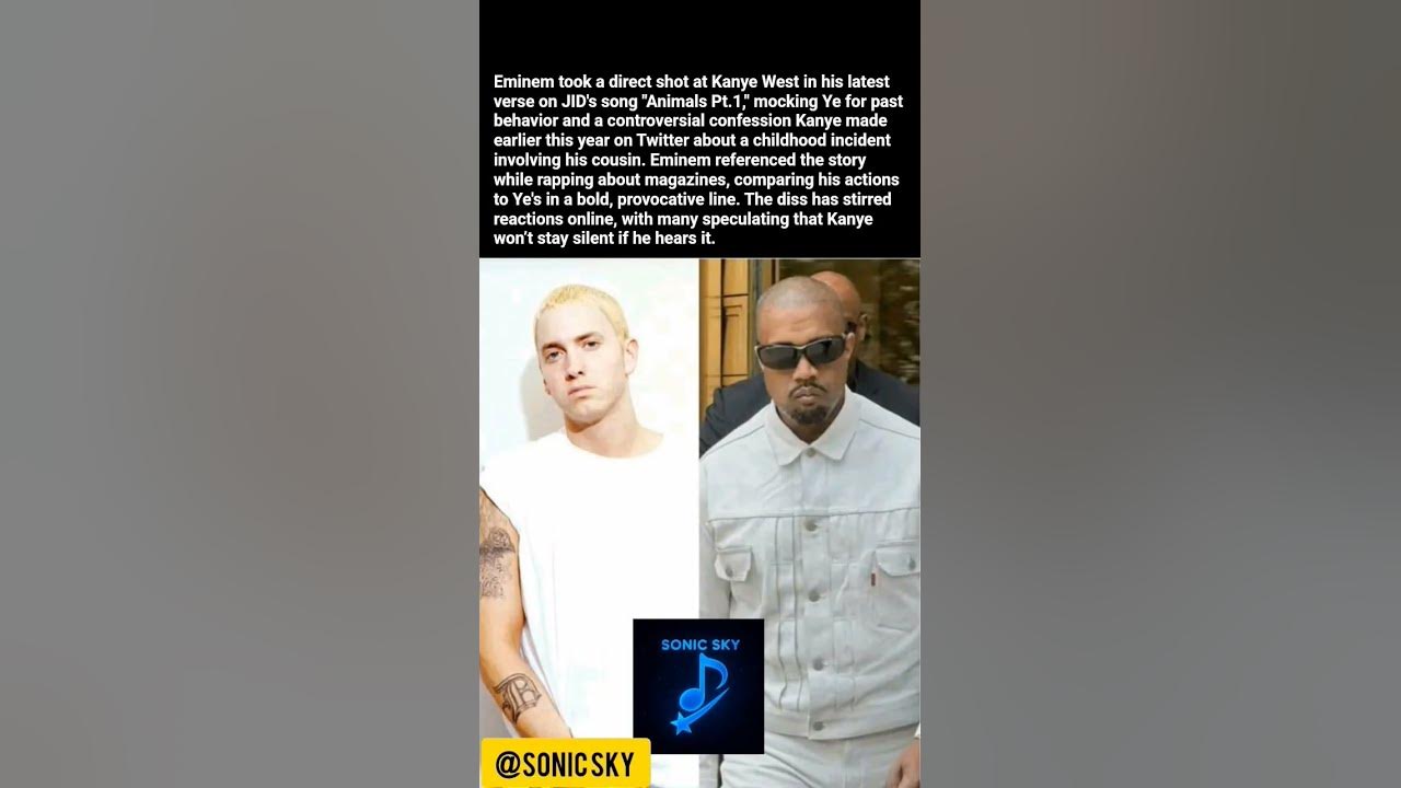 #eminem  Mocks#ye's Shocking Confession in New Verse on JID’s “Animals Pt.1,” Fans Expect Fallout