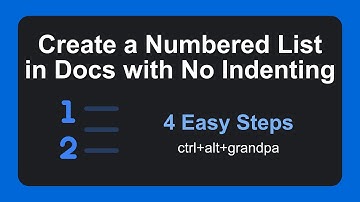 How to Create a Numbered List in Docs with No Indenting (Easy)