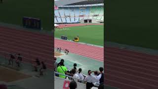 2019 第46回全日本中学校陸上競技選手権　男子100M決勝　新藤千馬の爆走　11.02 まさかの２レーンから