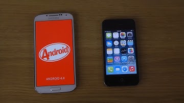 Samsung Galaxy S4 Android 4.4 KitKat vs. iPhone 4 iOS 7.0.4 - Which Is Faster?