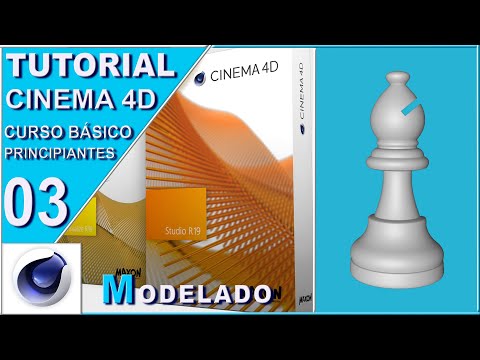 CLASE 3 CURSO BÁSICO MODELADO CINEMA 4D "Alfil de Ajedrez"