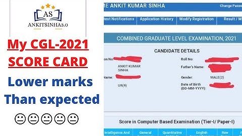 My CGL-2021  tier1 score card|