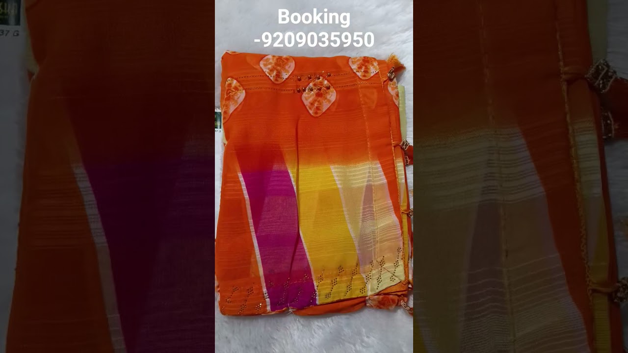 premium quality chiffon material with gonda running blouse & ribit press moti with sirosaki