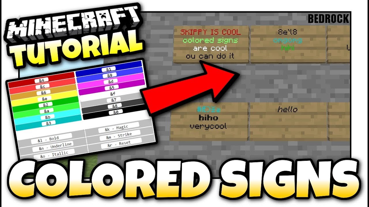 Minecraft - How to make Colored Signs + Randomize [ Tutorial ] MCPE / Xbox  / Bedrock