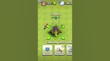 Level 1 To Max Level 20 (Max) Cannon Upgrade In Clash Of Clans (COC) || #shorts