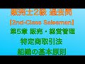 【平成28年 第44回 問5-5/5-6/特定商取引法/小売業における組織の基本原則/販売・経営管理】販売士2級 過去問【Second-Class Salesman 】