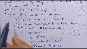 BSc 3rd year## 5th sem,  Rings##  Theorem -3## imp 5m