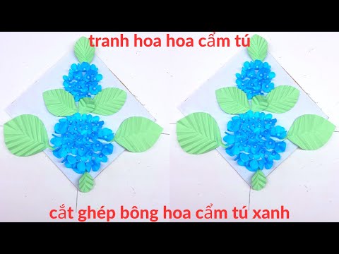 Cách cắt bông hoa cẩm tú cầu và ghép thành tranh - How to cut a ...