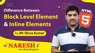 Difference Between Block level Elements and Inline Elements in html |  Mr. Shiva Kumar | NareshIT