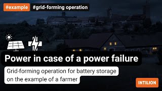 Grid-forming operation for battery storage on the example of a farmer