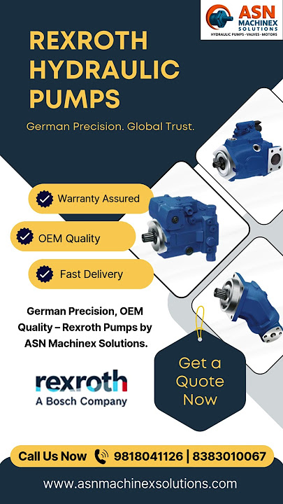 Rexroth Hydraulic Pump | Bosch Rexroth Axial Piston Pump | OEM Quality | ASN Machinex Solutions