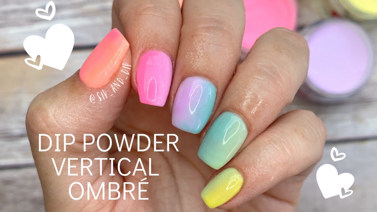 Diy Dip Powder Vertical Ombre Revel Nail Bright Spring Nails Youtube Nail Dipping Powder Colors Acrylic Dip Nails Sns Nails Colors