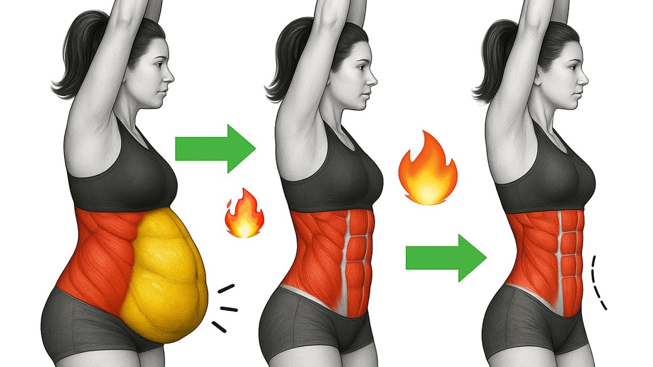 30-минутная тренировка пресса стоя — быстро избавьтесь от жира на животе и обретите фигуру «песоч...