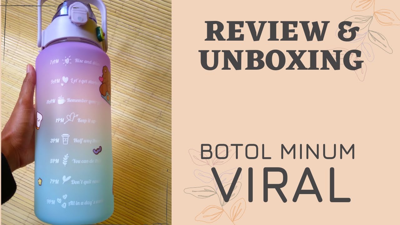 BOTOL MINUM VIRAL 2 LITER BOTOL MOTIVASI CARA PASANG SEDOTAN 
