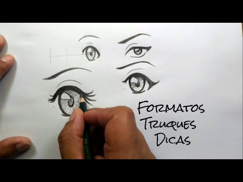 Como desenhar olhos Mangá em diferentes formatos