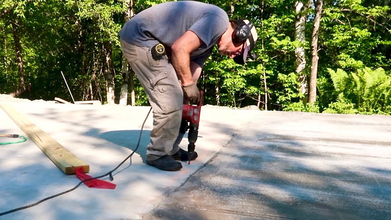 Drilling 41 HOLES in our 3000 Concrete Slab (Post and