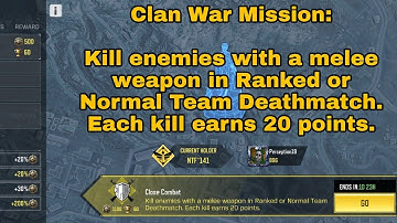 Kill Enemies with a Melee Weapon in Ranked or Normal Team Deathmatch | Each Kill Earns 20 Points
