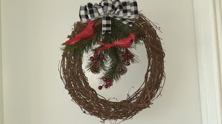 DIY Corona navideña de cardenales/cardinals Christmas WREATH