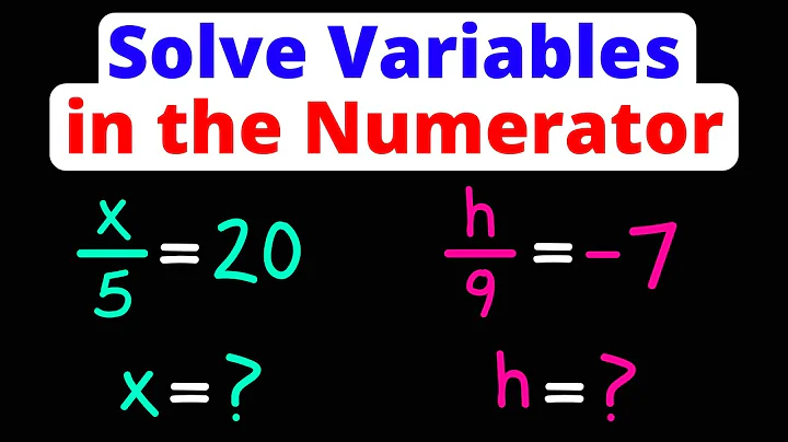 Solve for a Variable in the Numerator | Linear Equations | Eat Pi