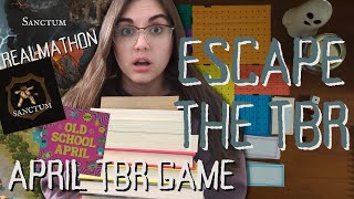 Escape the TBR: April TBR Game 🎲🏚️ | realmathon tbr & old school april tbr | bookclubs | booktube