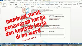 Bikin Surat Penawaran Harga Untuk Perusahaan Dengan Ms Word Belajar Admin Ii Pemula