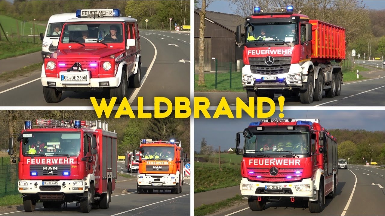 [GROSSER WALDBRAND IN OLPE!] - Einsatzfahrten von Feuerwehren & Rettungsdienst aus dem Kreis OLPE