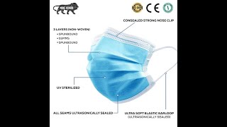 BLUE FACE MASK || 3-Layer Disposable Nose mask || Anti-Dust & Anti-Pollution & Covid-19 Mask