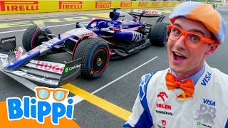 Blippi's Racecar! 🏎️ Blippi Vehicles | Learning Videos for Kids