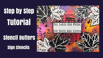 Mixed Media Art Journal Tutorial- STENCIL BUTTERS, SIGN STENCILS