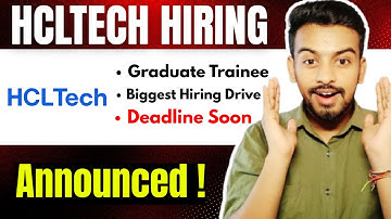HCLTECH Biggest Hiring Announced ! OFF Campus Drive For 2025, 2024, 2023 Batch | Fresher | Job