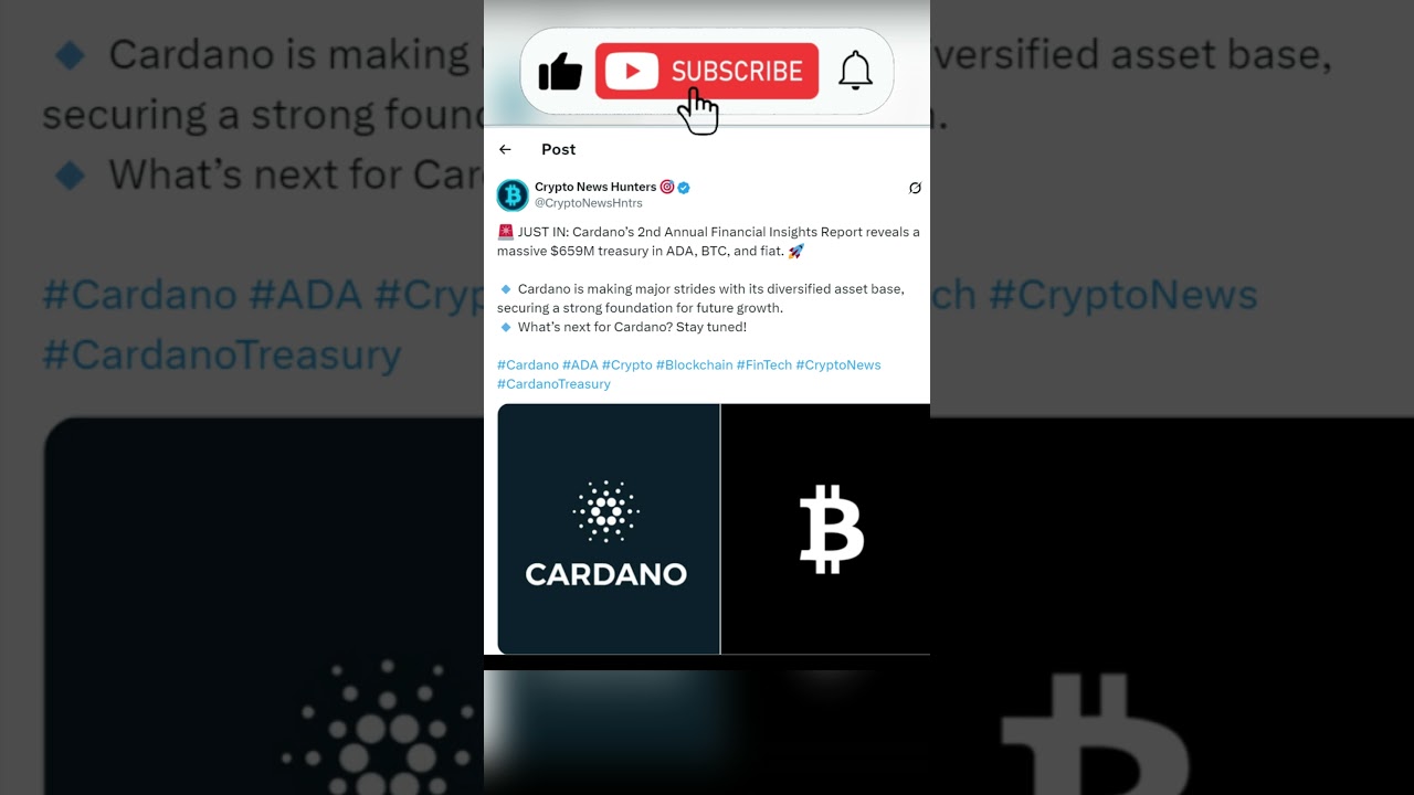 Cardano 2nd Annual Financial Insights Report revealed $659M treasury in ADA:  Cardano News Today - YouTube