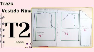 Patronaje Infantil Trazo Vestido De Niña Talla 2 Años Con Manga Tutorial Paso A Paso