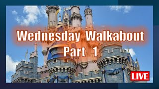 Magic Kingdom LIVE  Wed Walkabout  Part 1