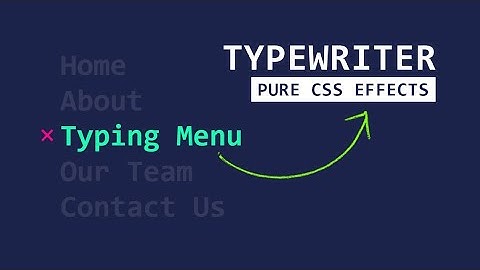 CSS Text Typing Menu Item Hover Effects | CSS Typewriter Animation