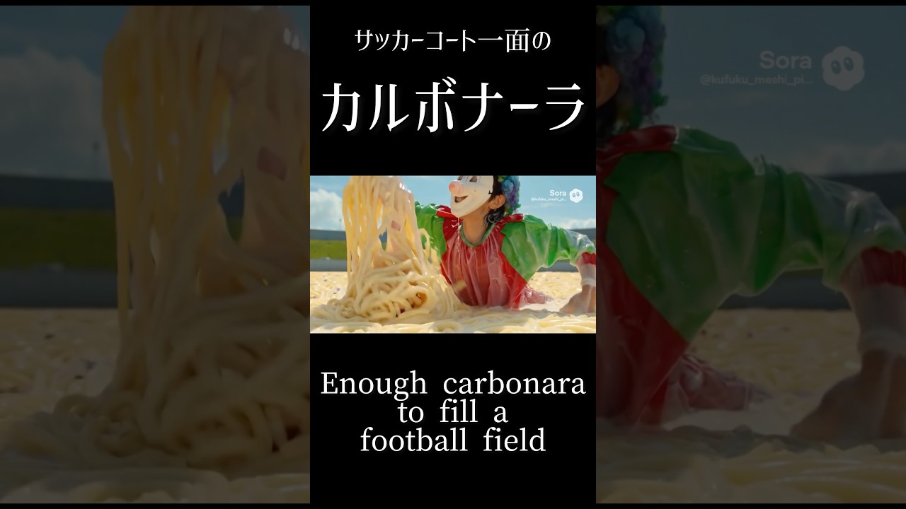 A clown eats a soccer field's worth of carbonara🤡 