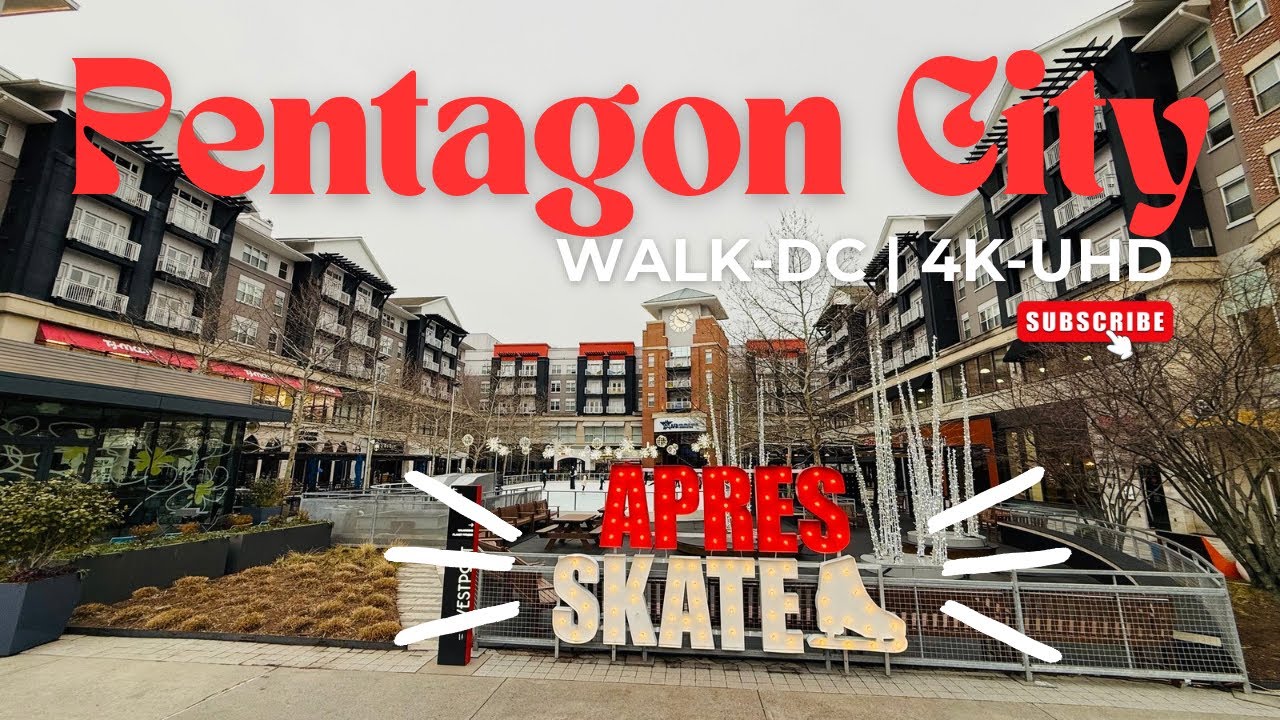 4K Silent Walk in Pentagon City ❄️ Arlington VA Winter Morning | DC Metro Walking Tour