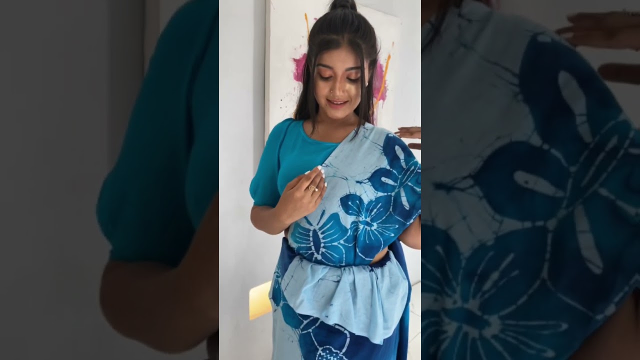 Beautiful Batik Saree💙🩵 latest design 💥