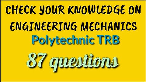 Engineering mechanics mcqs | polytechnic TRB |