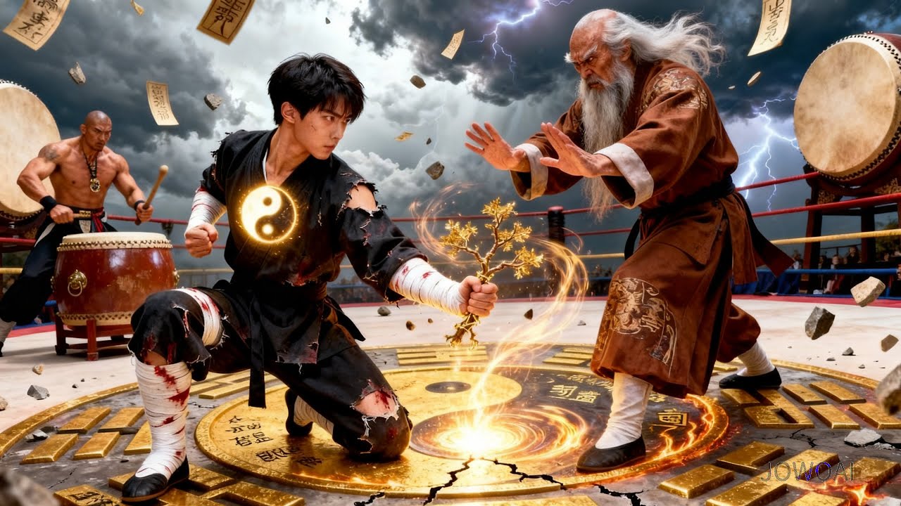 طفل سخر منه الجميع يصدم الحلبة: أسقط أقوى مقاتل بغصن واحد في ثانية!