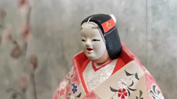 Vintage Japanese Noh dancer Hakata Clay Ceramic Doll