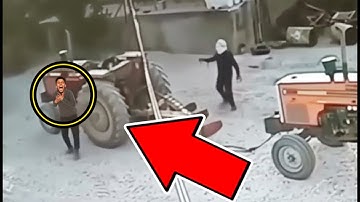 He stand in the way of a moving Construction Machine... Then THIS Happened!